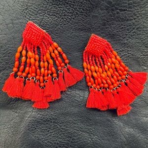Baublebar Beaded and Fringe statement earrings